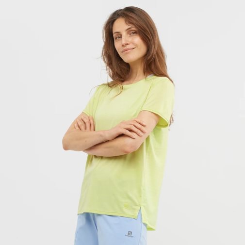 Lemon Salomon Outline Summer Short Sleeve Women's T-Shirts | PH 45389G